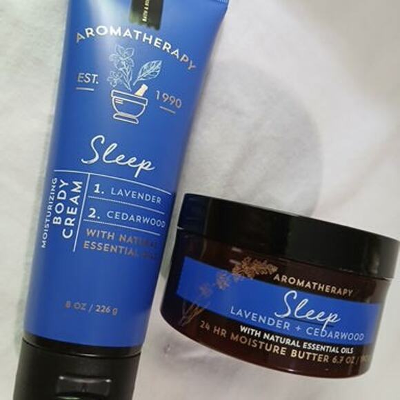 Bath & Body Works Aromatherapy 2 pc set SLEEP:Body Cream/24 HR Body Butter NEW